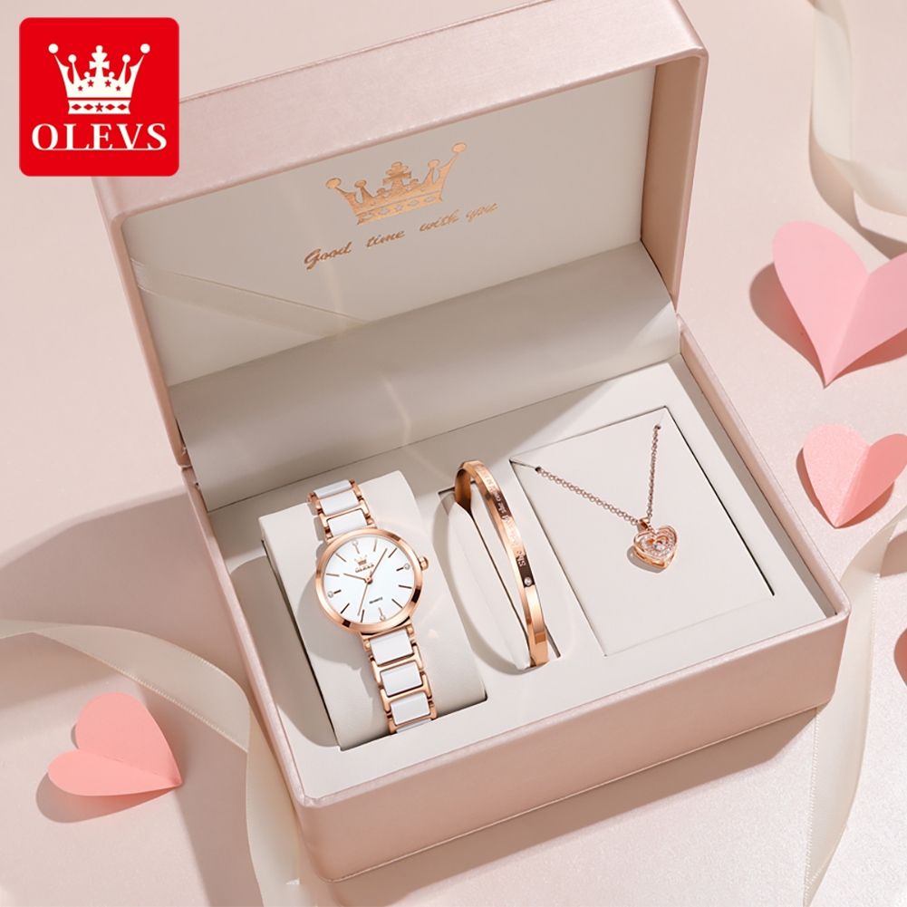 Accessories With Watch - OLEVS 여성 시계 5877 고급스러운 우아한