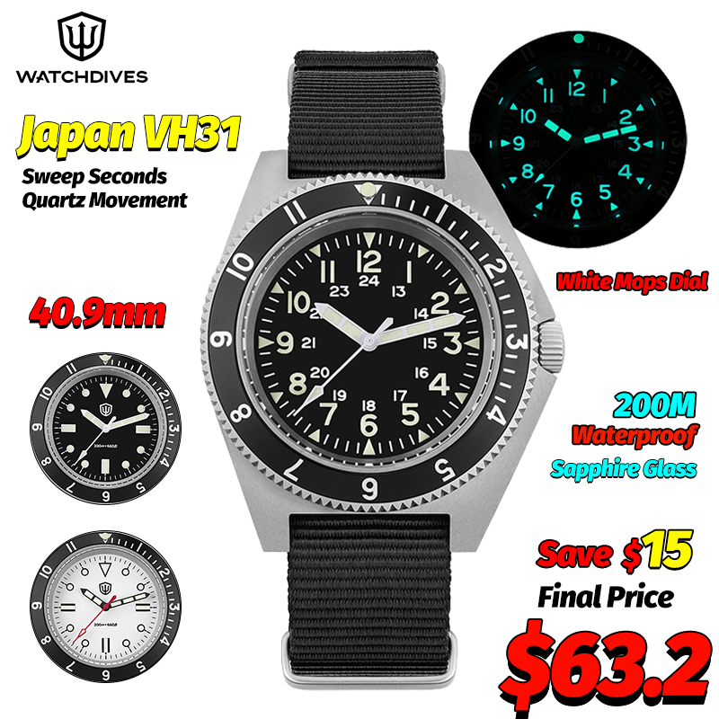 Accessories With Watch - Watchdives WD1972 쿼츠 시계 사파이어 빛나는