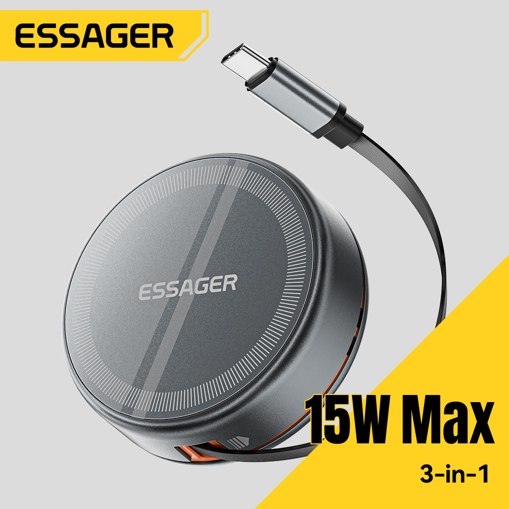 Watch Charger Cable - Essager 15W 3 in 1 마그네틱