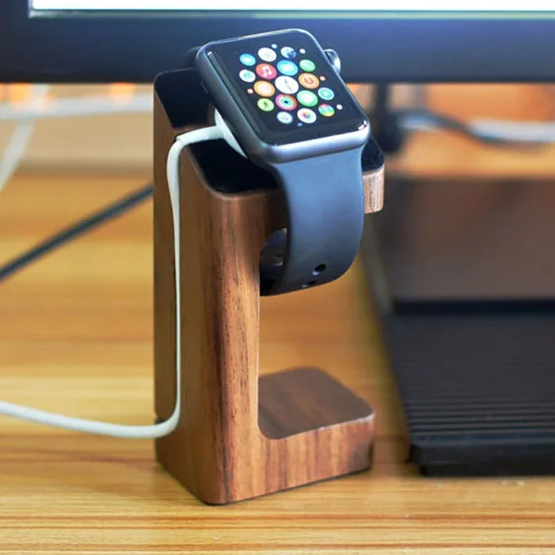 나무 애플 워치 충전기 스탠드, 스마트 워치 데스크탑  - Smartwatch Watch Accessories 리뷰 및 가격