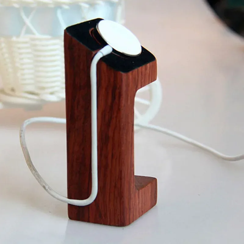 나무 애플 워치 충전기 스탠드, 스마트 워치 데스크탑  - Smartwatch Watch Accessories 리뷰 및 가격