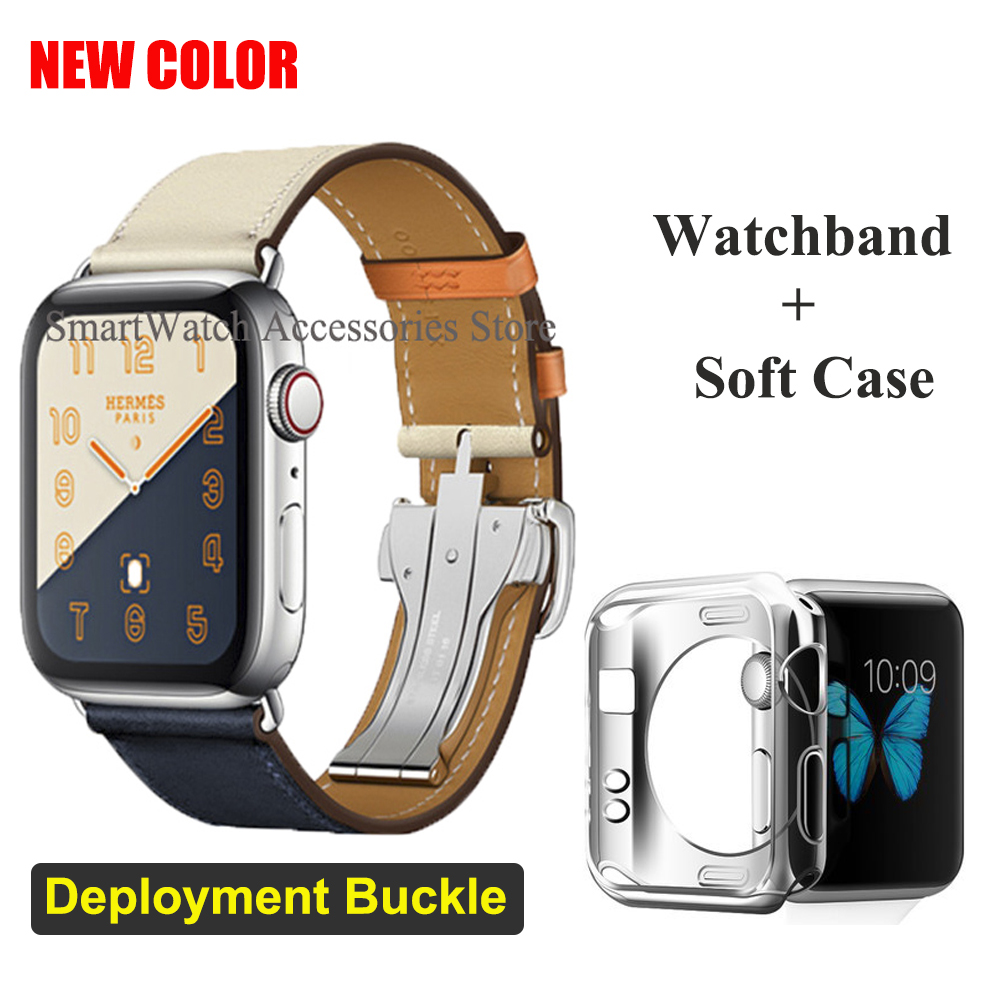 가죽 싱글 투어 전개 버클 스트랩, 애플 워치 6 5  - Smartwatch Accessories Shop 리뷰 및 가격
