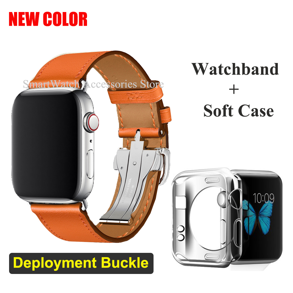 가죽 싱글 투어 전개 버클 스트랩, 애플 워치 6 5  - Smartwatch Accessories Shop 리뷰 및 가격