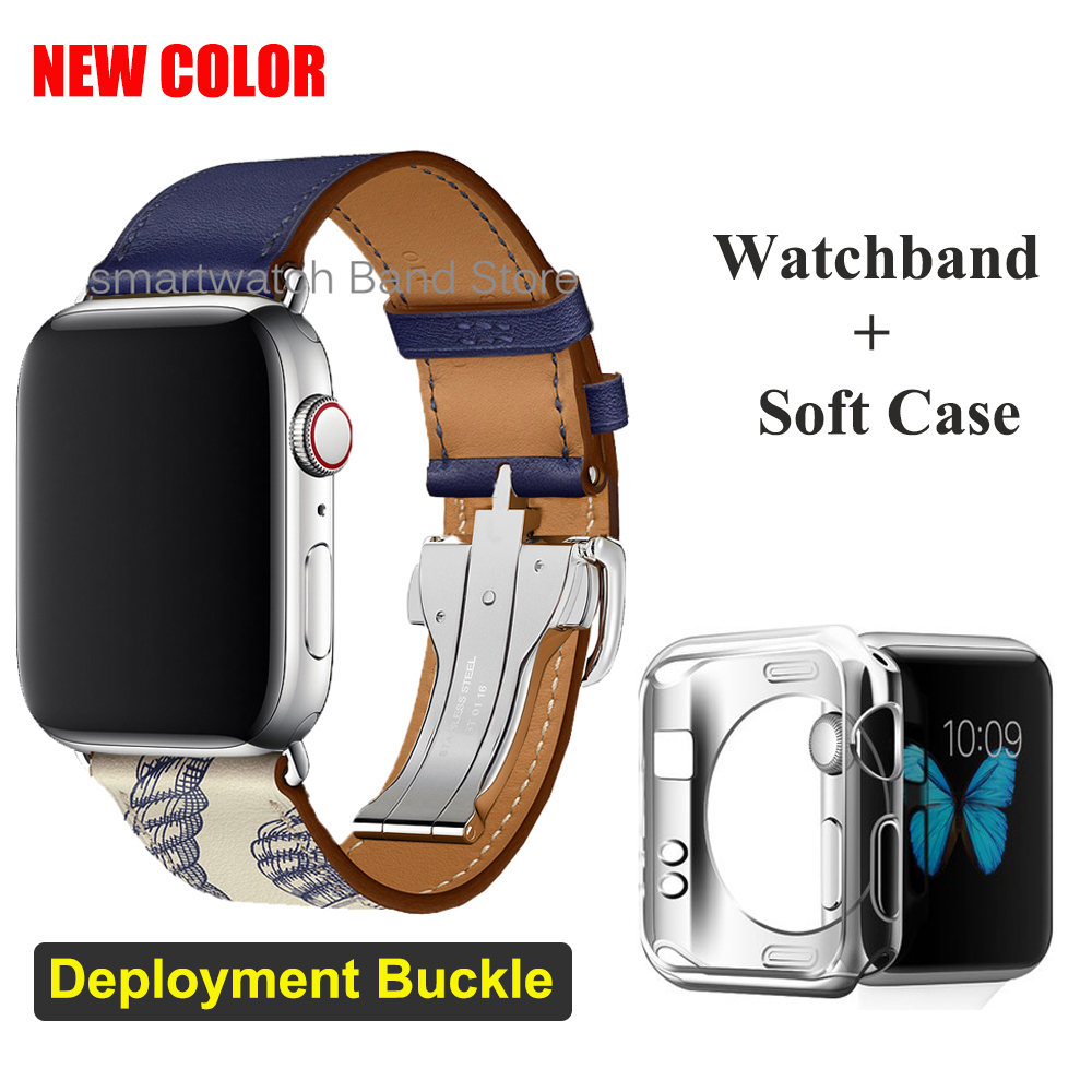 가죽 싱글 투어 전개 버클 스트랩, 애플 워치 6 5  - Smartwatch Accessories Shop 리뷰 및 가격