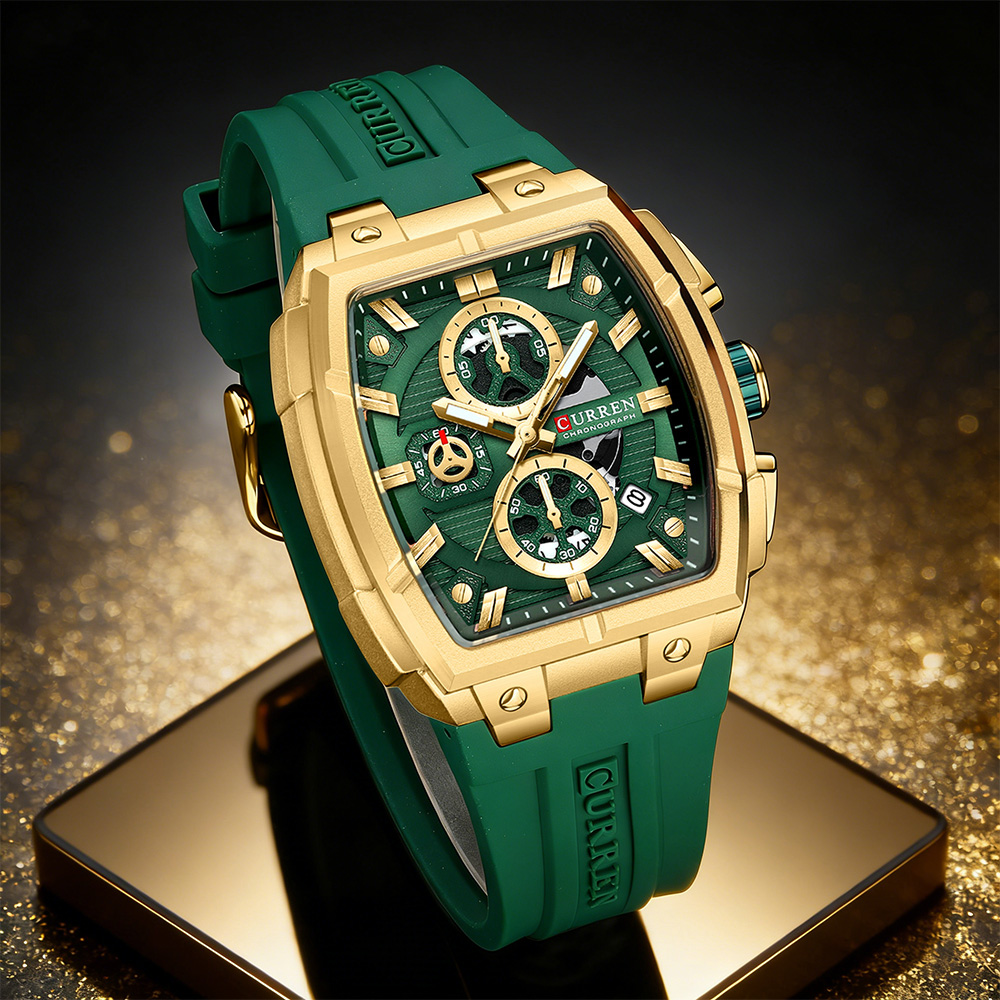 CURREN 남성용 럭셔리 빈티지 시계, 실리콘 스트랩 - Accessories With Watch 리뷰 및 가격