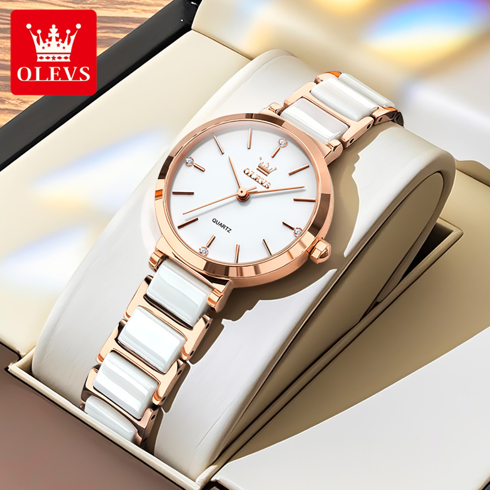 OLEVS 여성 시계 5877 고급스러운 우아한 쿼츠  - Accessories With Watch 리뷰 및 가격