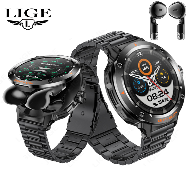 새로운 남성용 2 In 1 헤드셋 스마트 시계 블루투스 - Smartwatch Headset 리뷰 및 가격