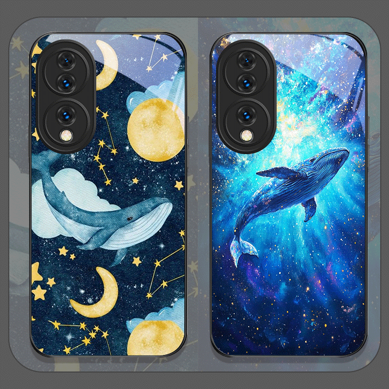 만화 별이 빛나는 하늘 블루 웨일 프린트 강화유리 휴대 - Huawei Nova 12 리뷰 및 가격