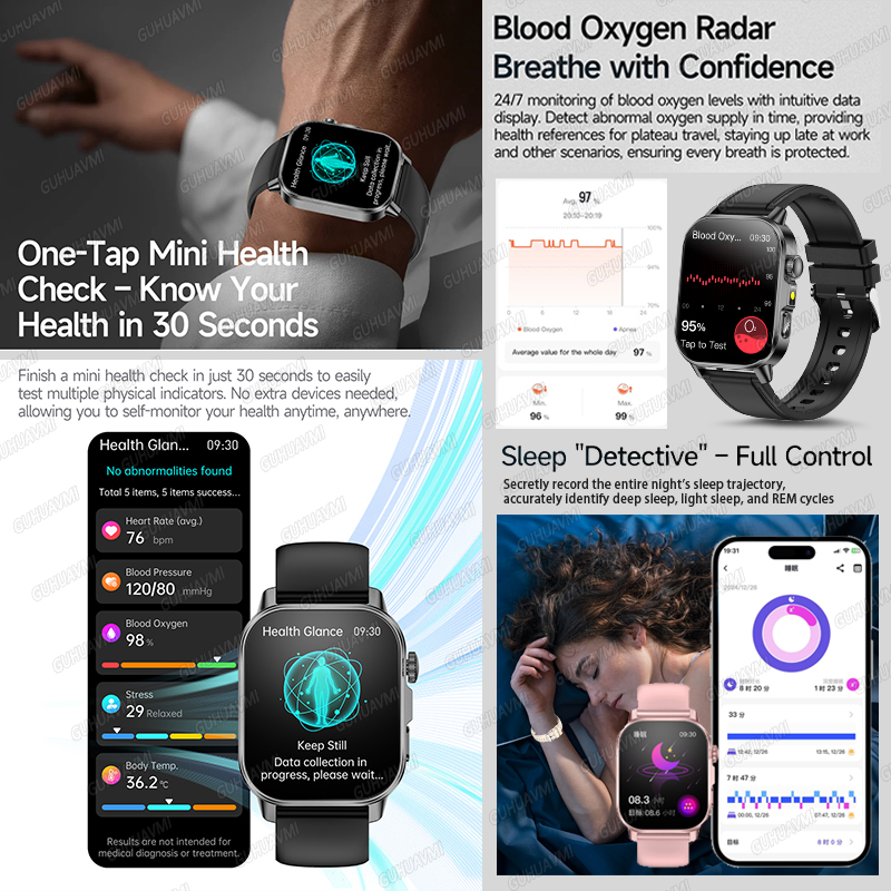 GUHUAVMI 2026 새로운 정밀 건강 관리 스마트 - Android Smartwatch Accessories 리뷰 및 가격