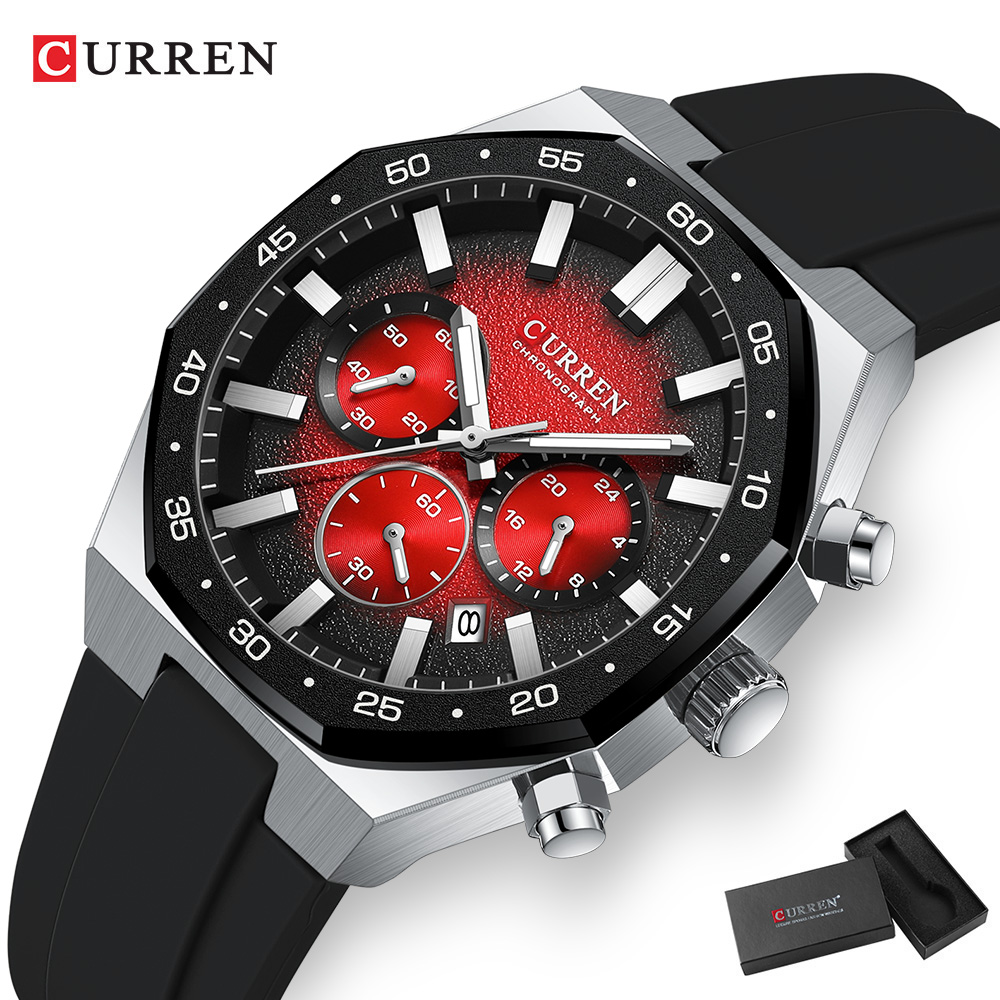 커렌 패션 캐주얼 남성 스포츠 시계 크로노그래프 실리콘 - Accessories With Watch 리뷰 및 가격