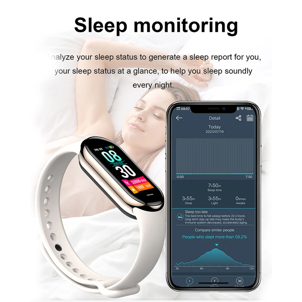 새로운 오리지널 소형 M8 밴드 스마트 남성 여성 스마 - Android Smartwatch Accessories 리뷰 및 가격