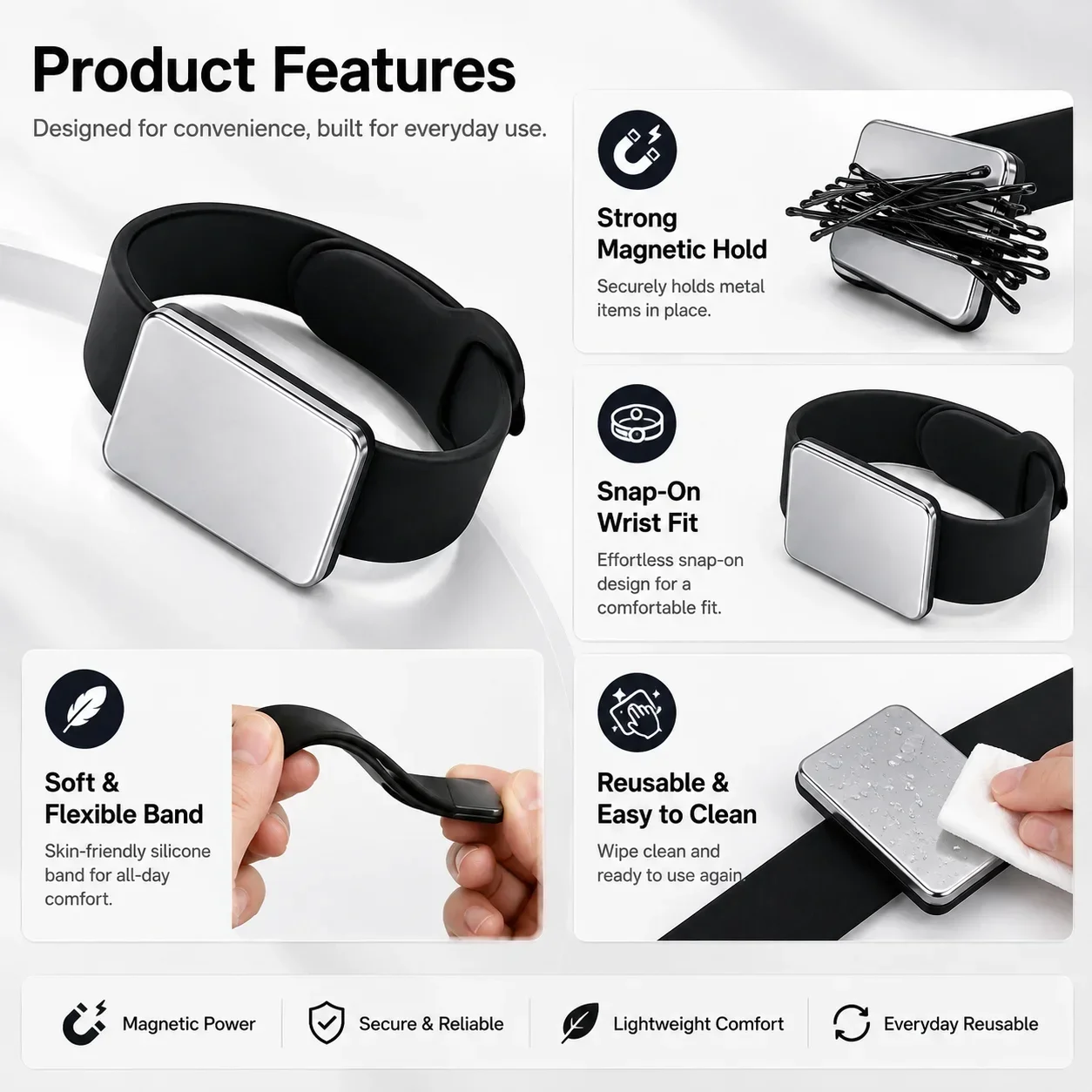 자석식 팔찌 시계줄, 스마트워치용 강력 자석 잠금 손목 - Smartwatch Straps & Accessories 리뷰 및 가격
